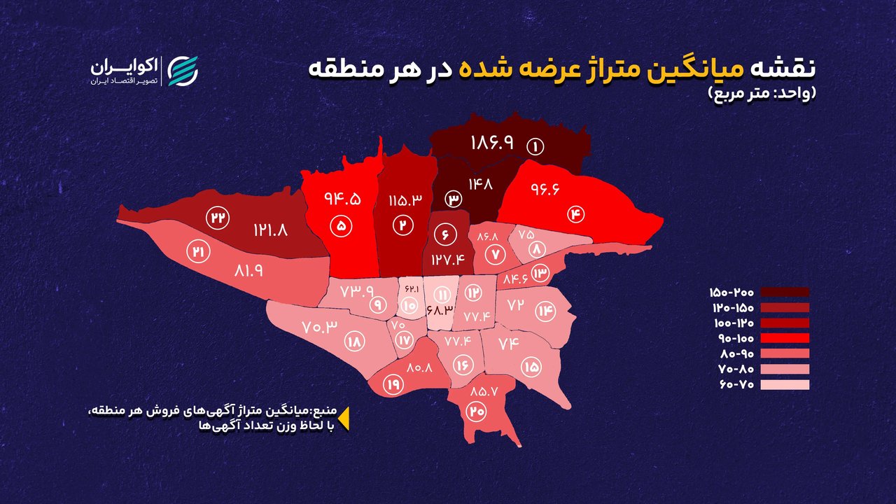 متراژ خانه‌های تهران؛ از کوچک‌ترین واحدهای ۶۲ متری تا بزرگ‌ترین‌های ۱۸۷ متری