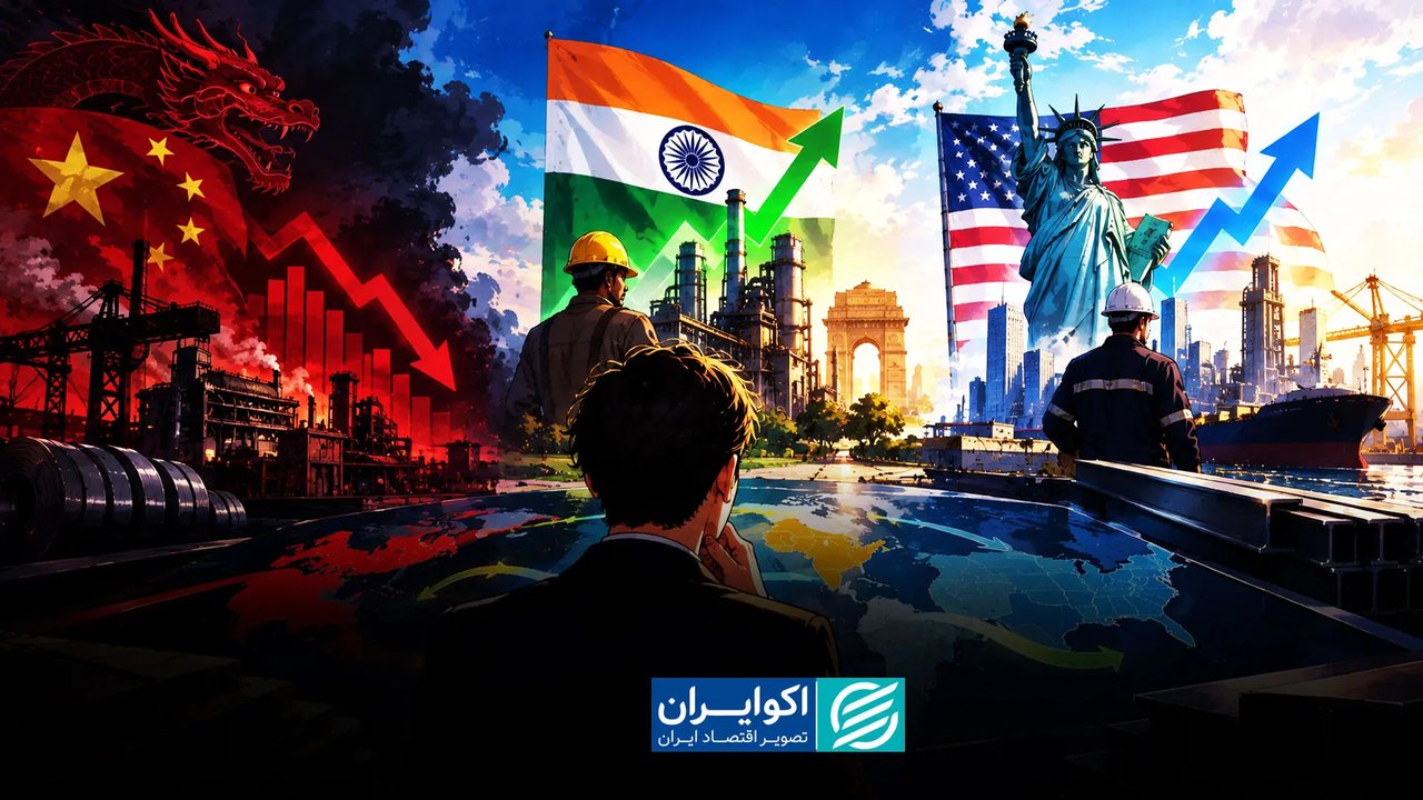 تغییر آرایش تولید فولاد جهان؛ کاهش سهم چین و رشد هند و آمریکا